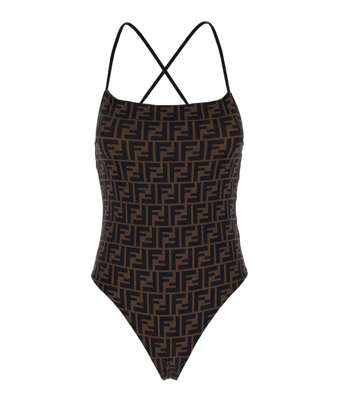 FENDI Коричневый полиамидовый купальник, фото 4