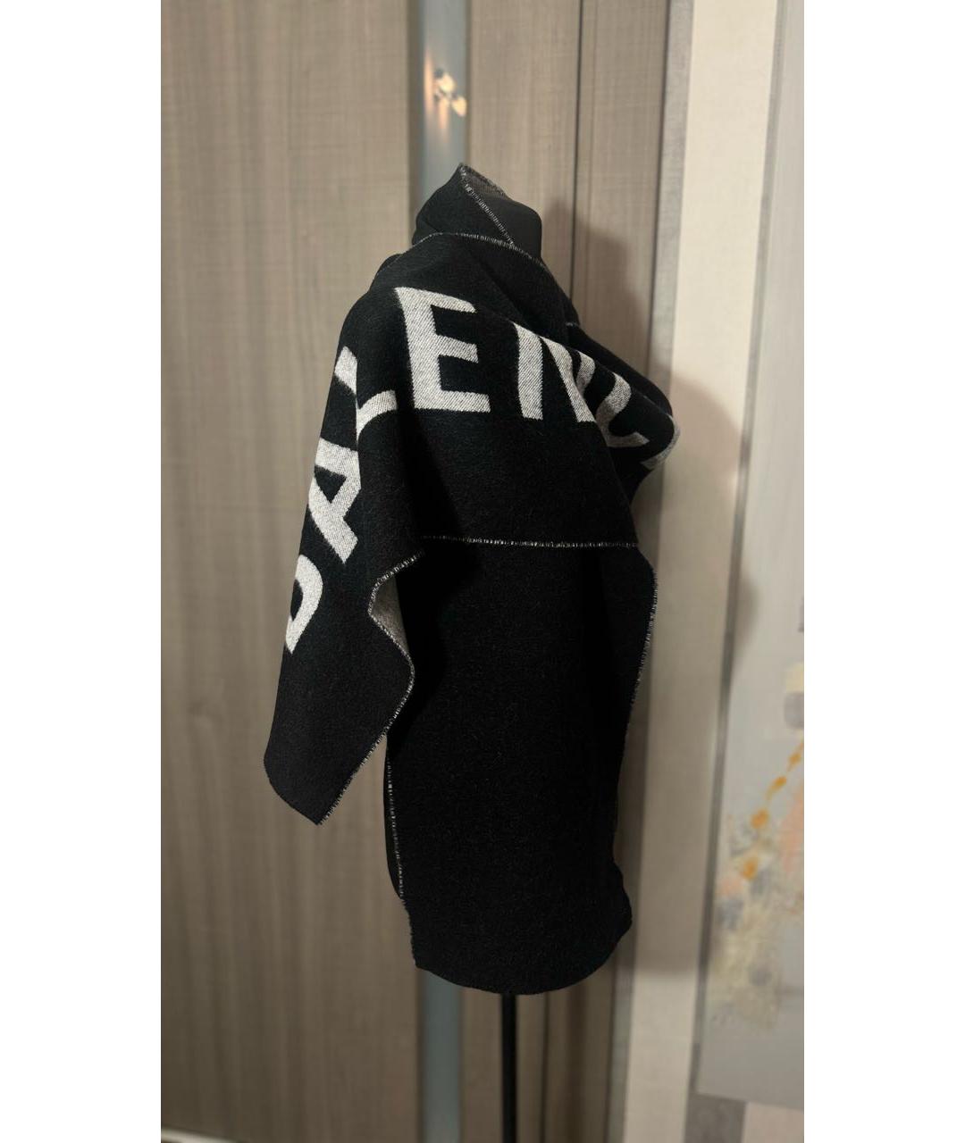 BALENCIAGA Черный шерстяной шарф, фото 6