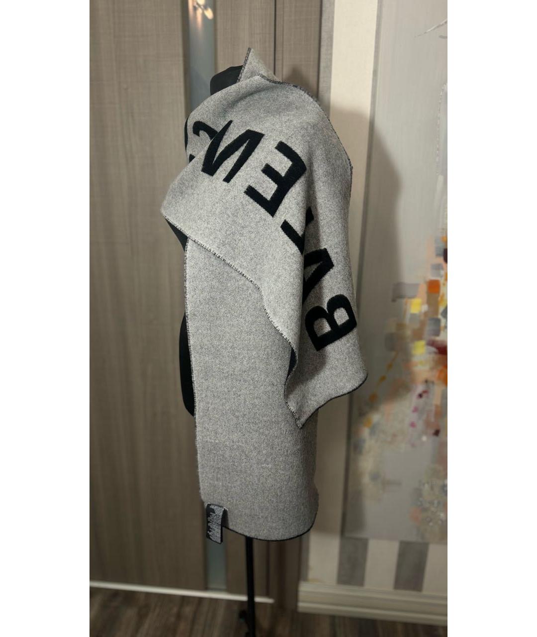 BALENCIAGA Черный шерстяной шарф, фото 7