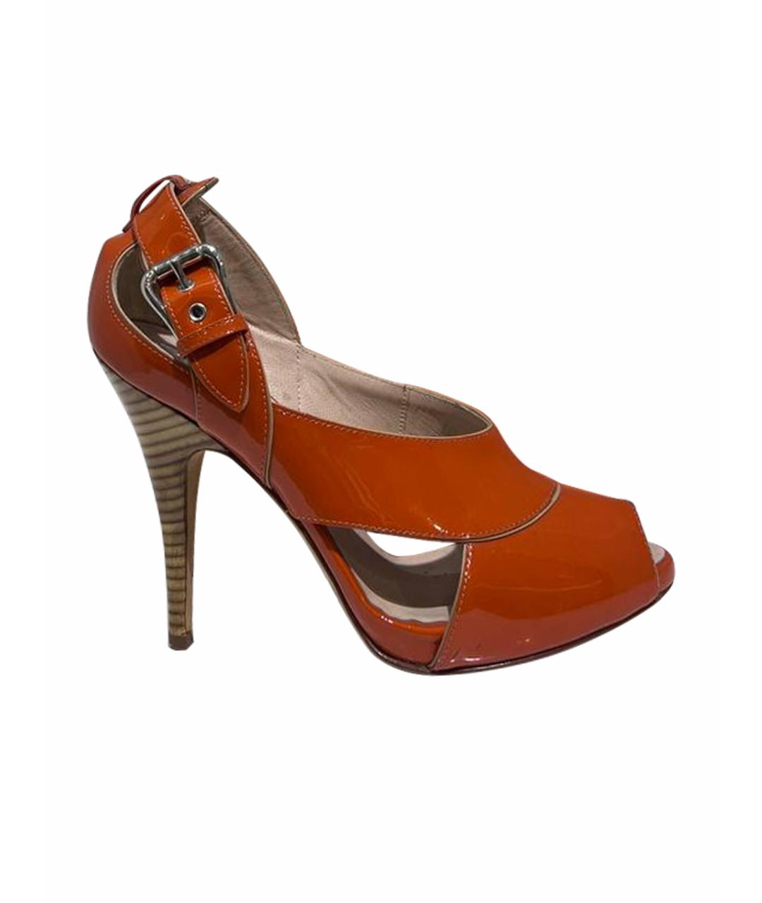 GIUSEPPE ZANOTTI DESIGN Оранжевое кожаные туфли, фото 1