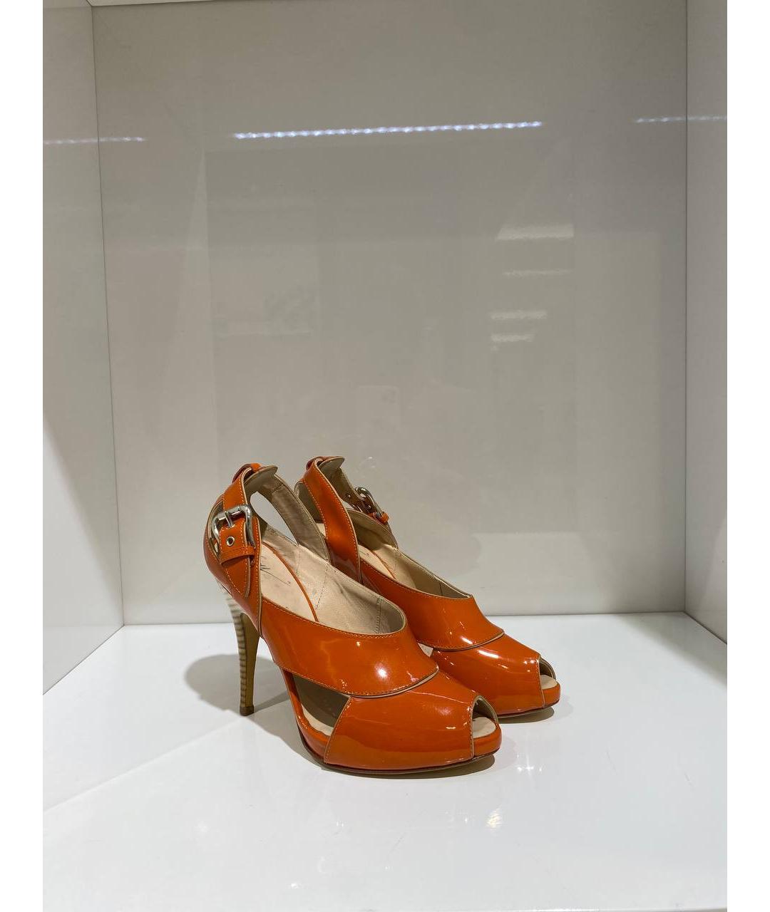 GIUSEPPE ZANOTTI DESIGN Оранжевое кожаные туфли, фото 2