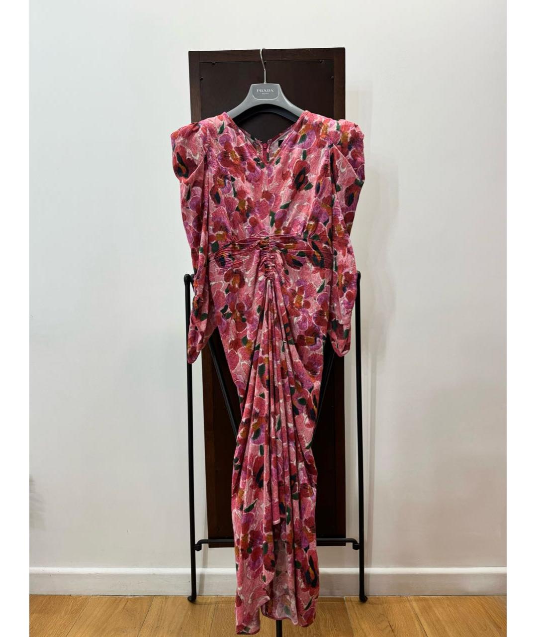 ISABEL MARANT Розовое шелковое коктейльное платье, фото 4