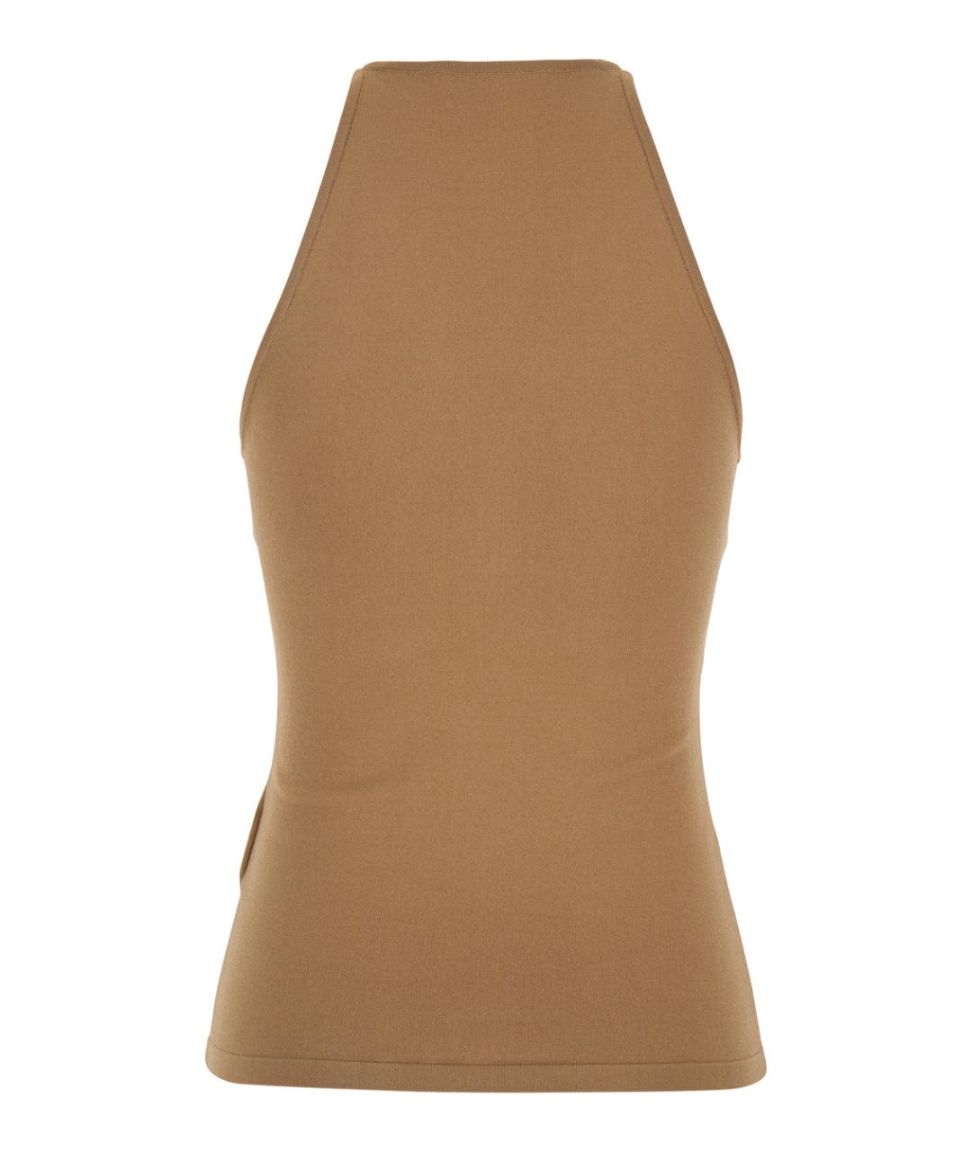 MAX MARA Бежевая вискозная майка, фото 2