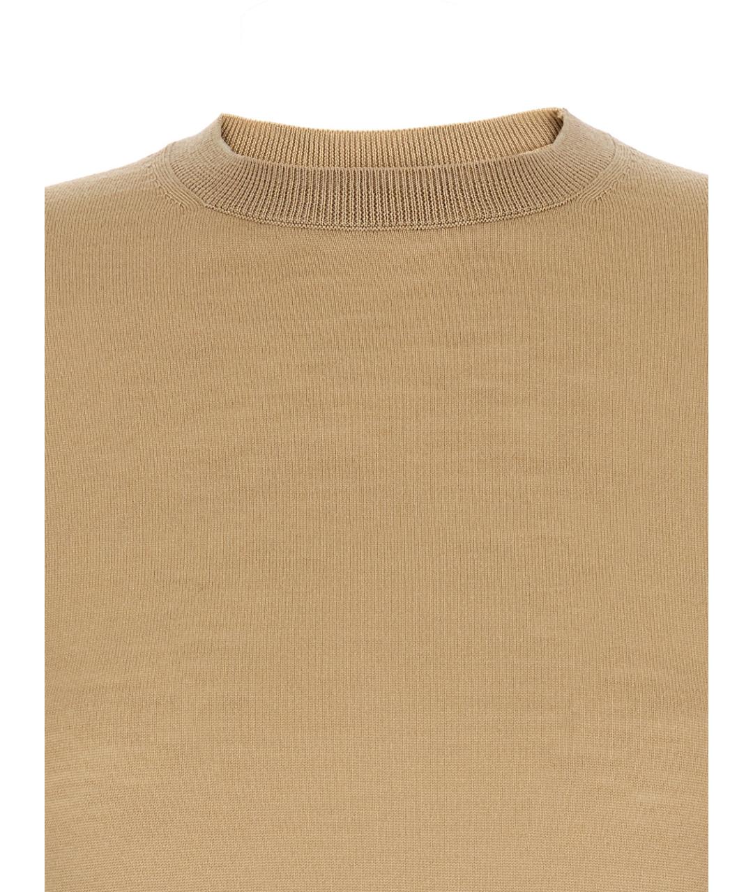 MAX MARA Бежевый шерстяной джемпер / свитер, фото 3