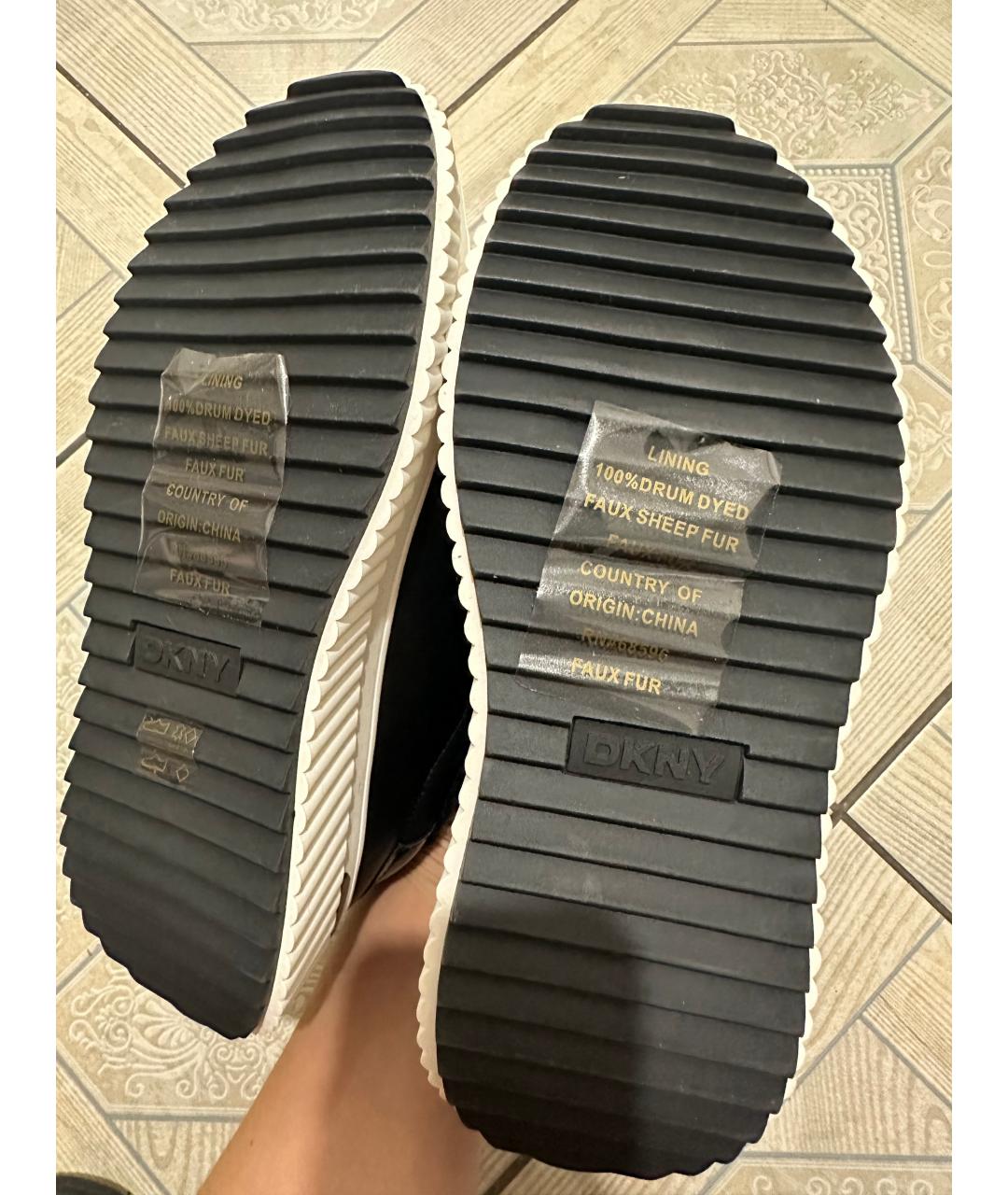 DKNY Черные кожаные кроссовки, фото 4