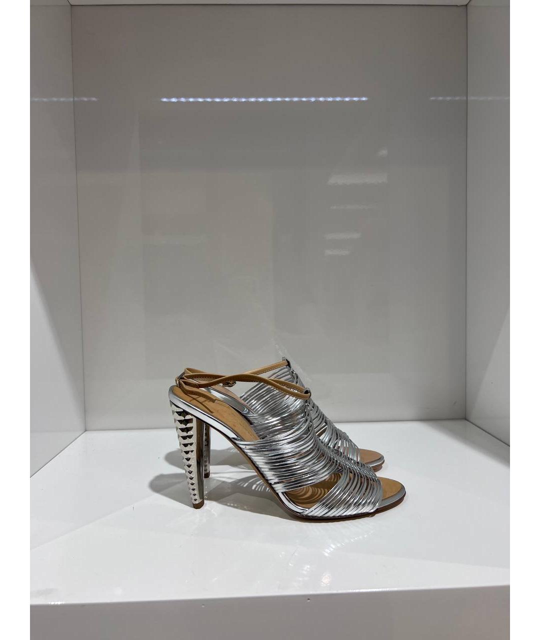 GIUSEPPE ZANOTTI DESIGN Серебряные кожаные босоножки, фото 4