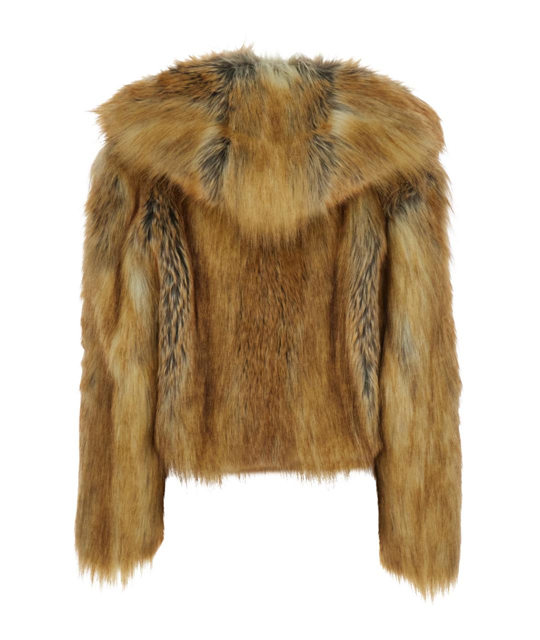 B&B COUTURE Коричневая полиэстеровая шуба, фото 2