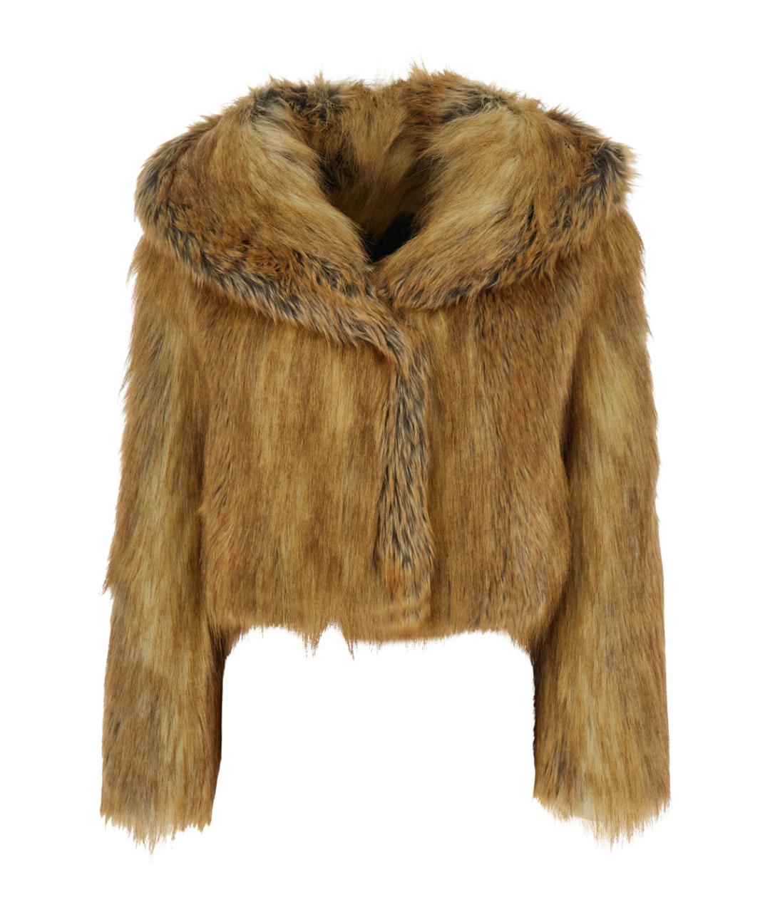 B&B COUTURE Коричневая полиэстеровая шуба, фото 1