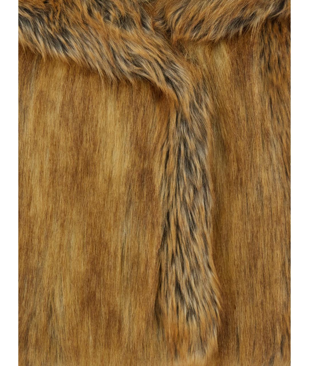 B&B COUTURE Коричневая полиэстеровая шуба, фото 3