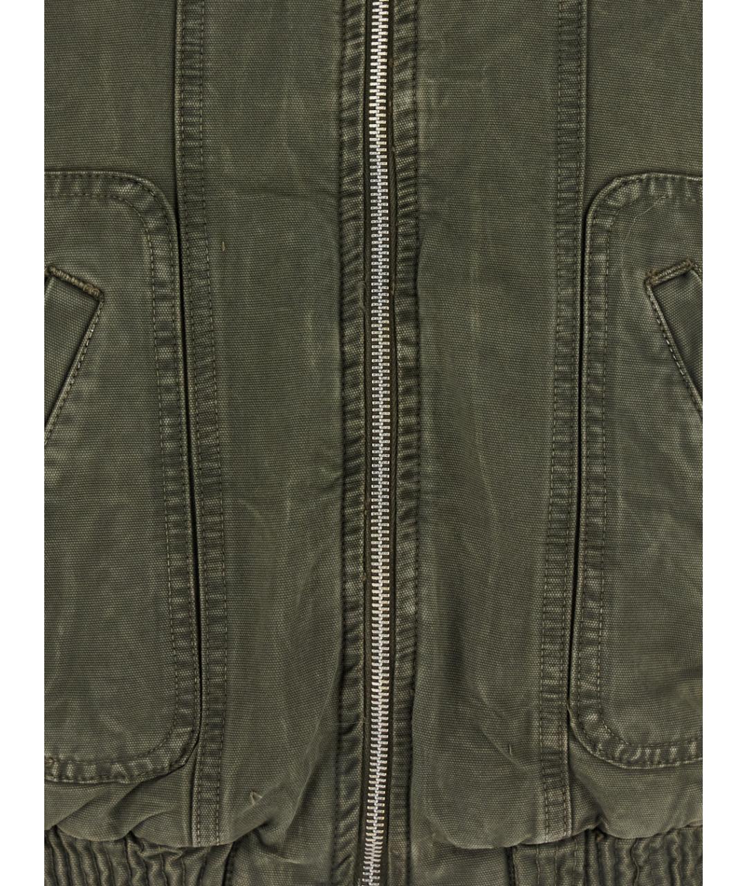 BLUMARINE Зеленая хлопковая куртка, фото 4