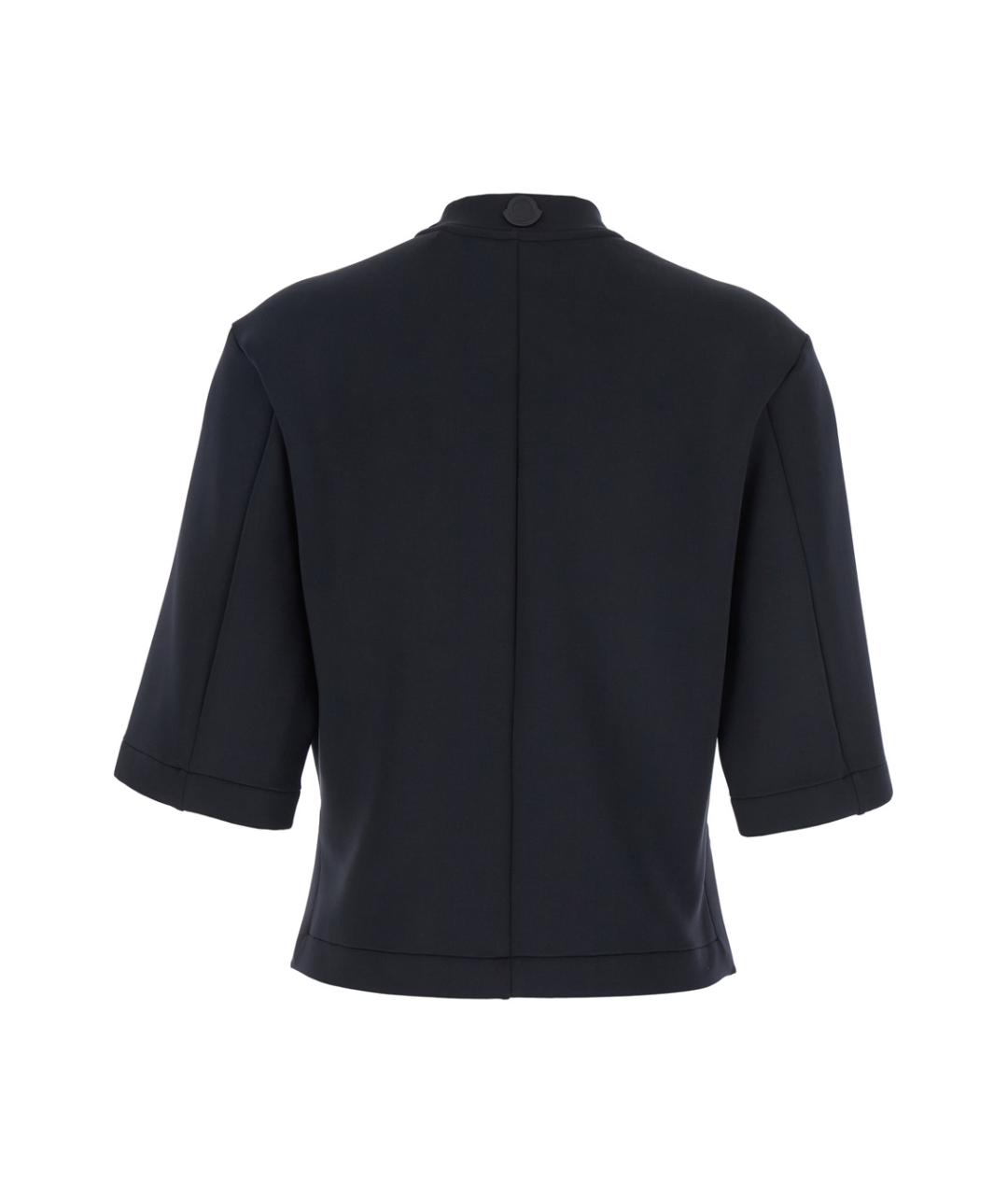 MONCLER Черная полиэстеровая футболка, фото 2