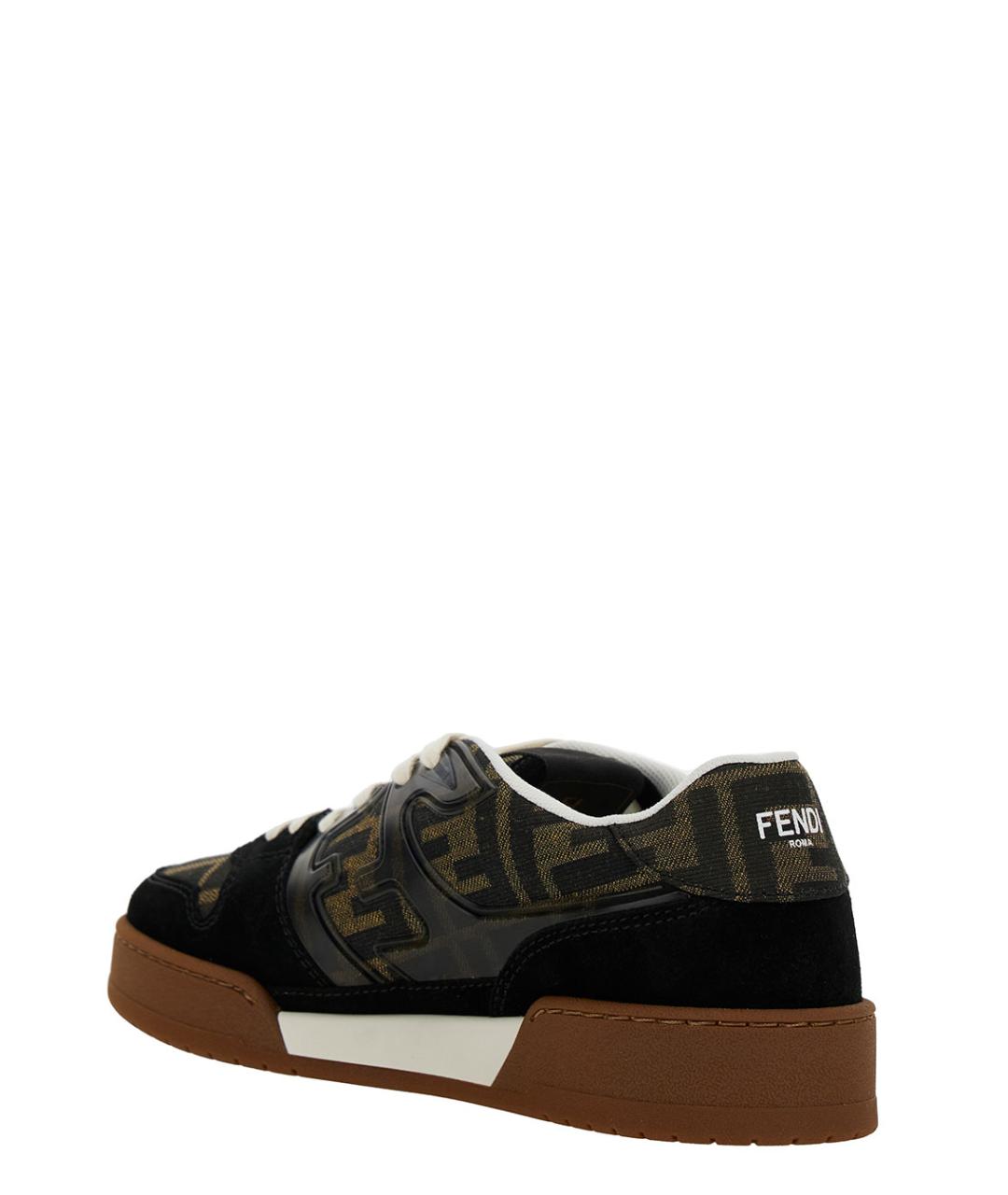 FENDI Коричневые кожаные кроссовки, фото 3