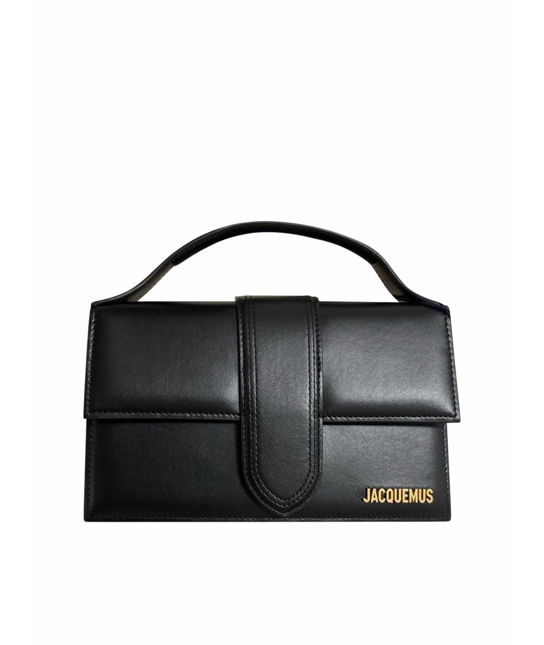 JACQUEMUS Черная кожаная сумка через плечо, фото 1