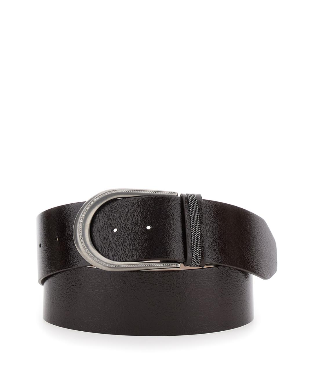 BRUNELLO CUCINELLI Коричневый кожаный ремень, фото 1