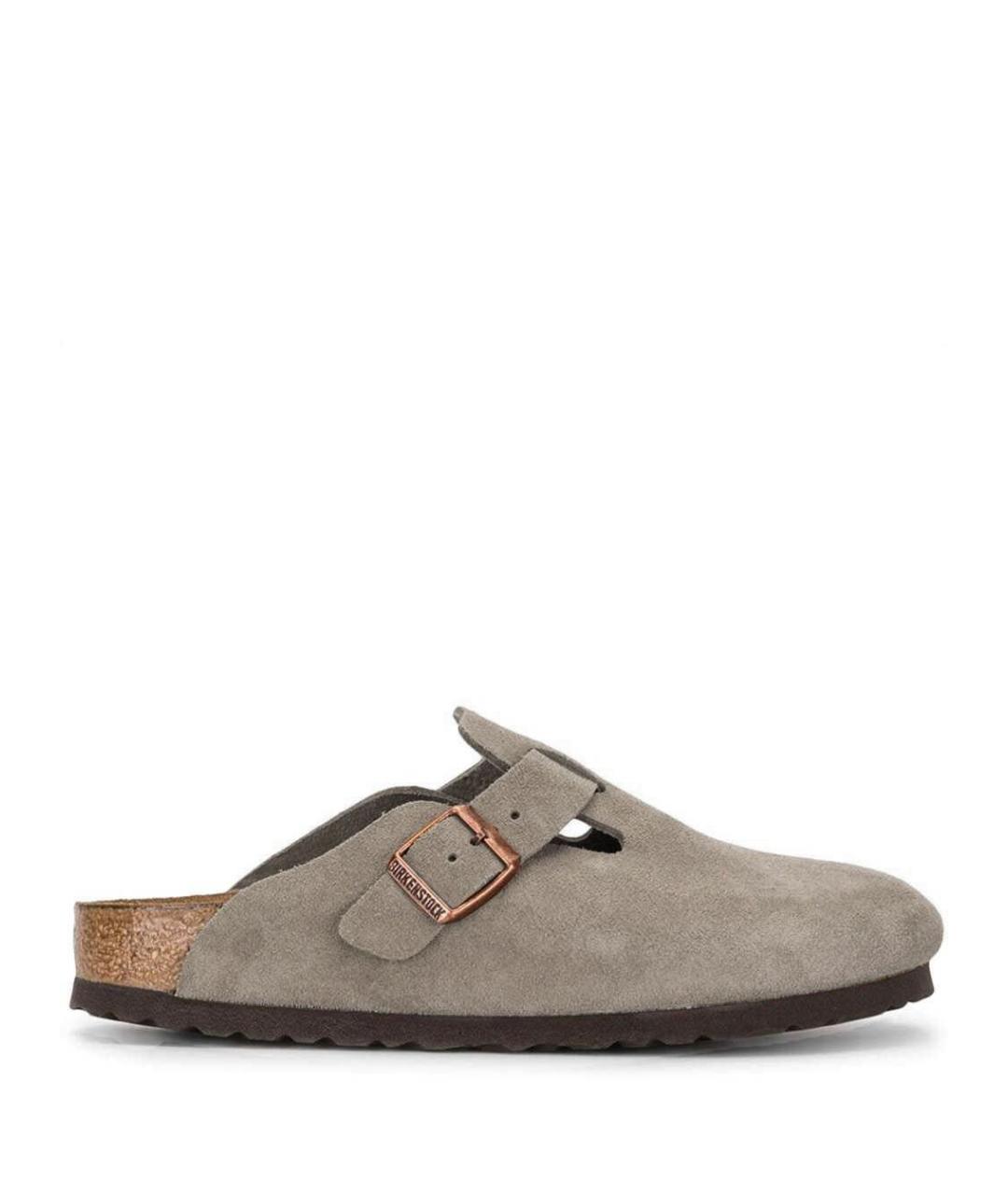 BIRKENSTOCK Бежевые замшевые мюли, фото 1