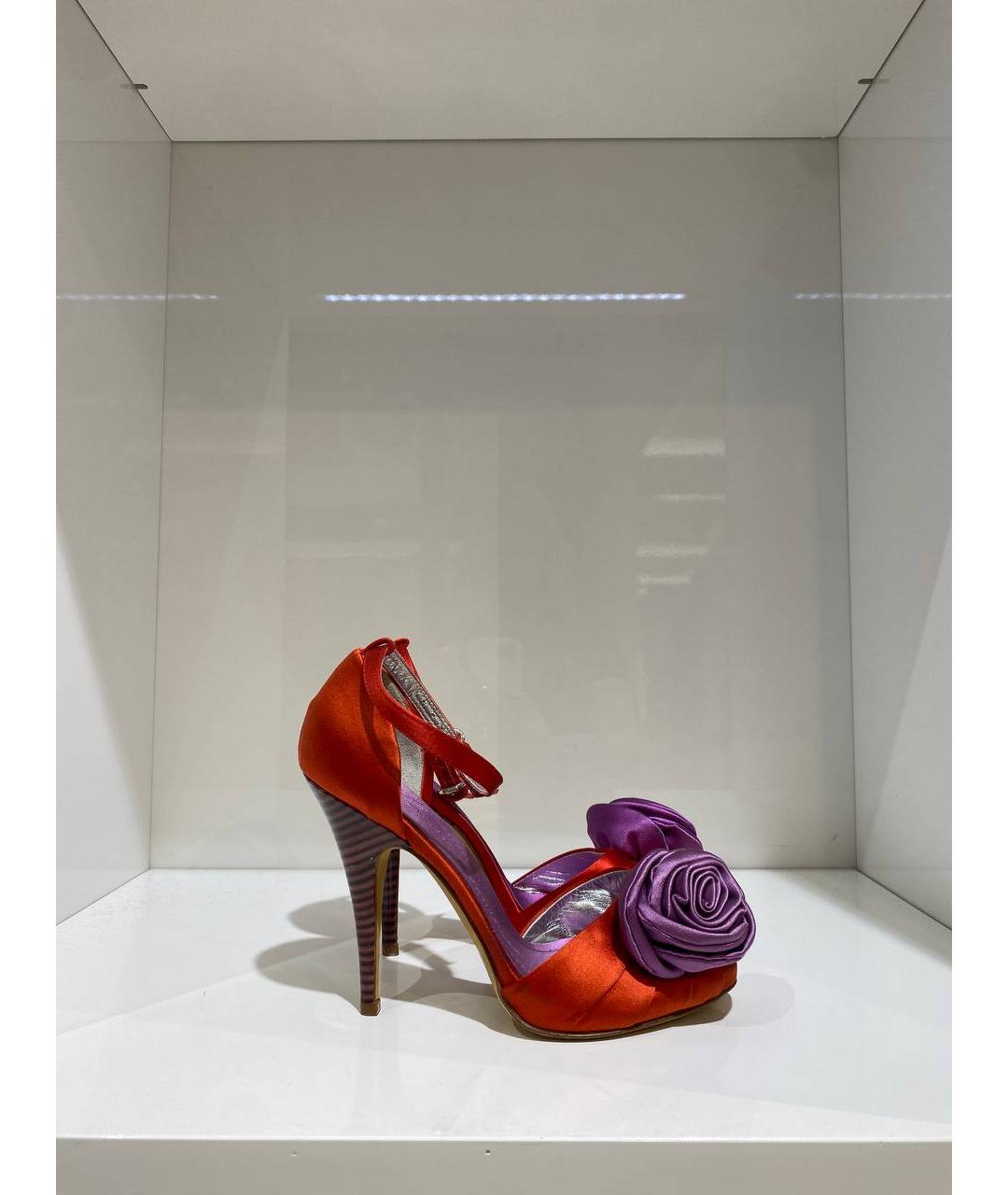 GIUSEPPE ZANOTTI DESIGN Красные текстильные босоножки, фото 3