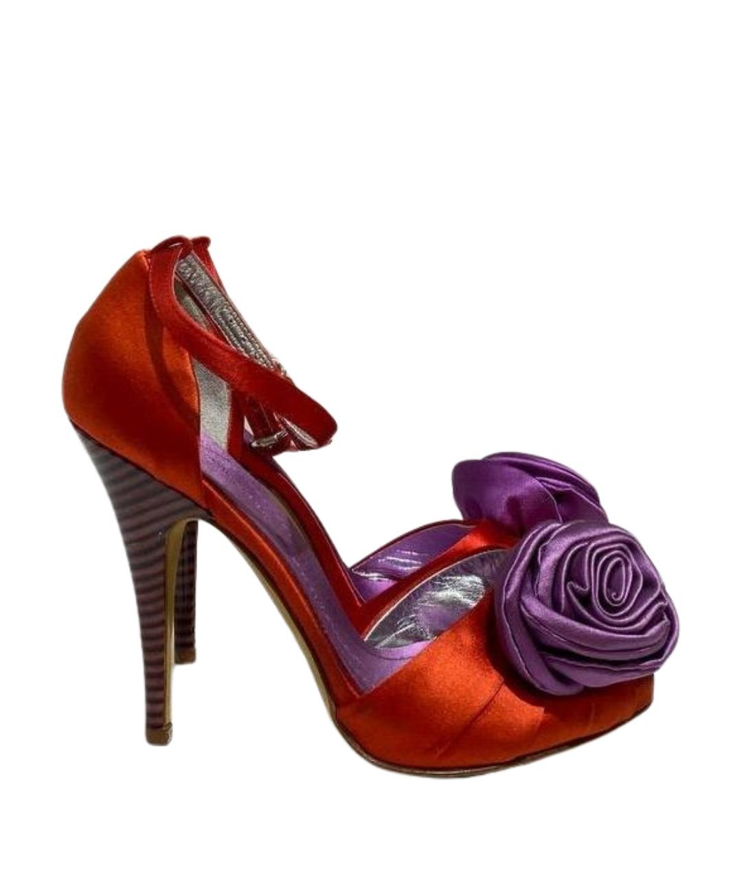 GIUSEPPE ZANOTTI DESIGN Красные текстильные босоножки, фото 1