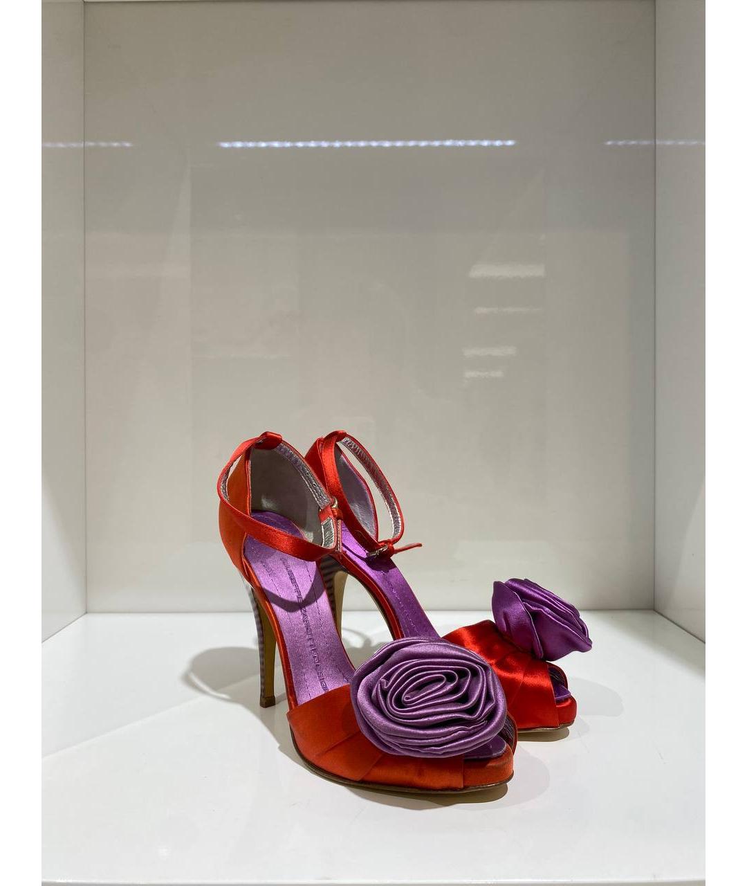 GIUSEPPE ZANOTTI DESIGN Красные текстильные босоножки, фото 2