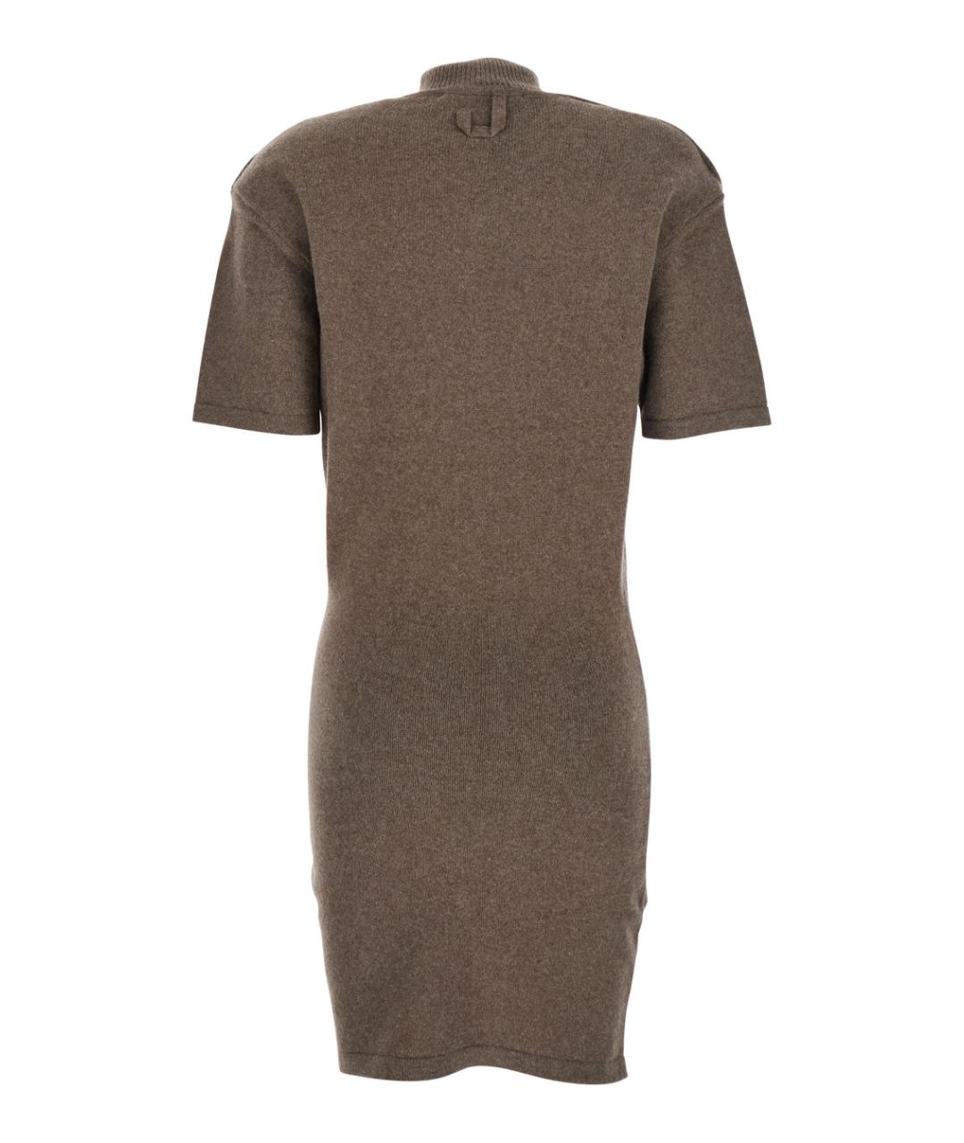 JACQUEMUS Коричневое шерстяное повседневное платье, фото 2