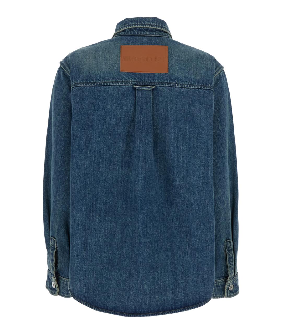 JIL SANDER Синяя хлопковая рубашка, фото 2