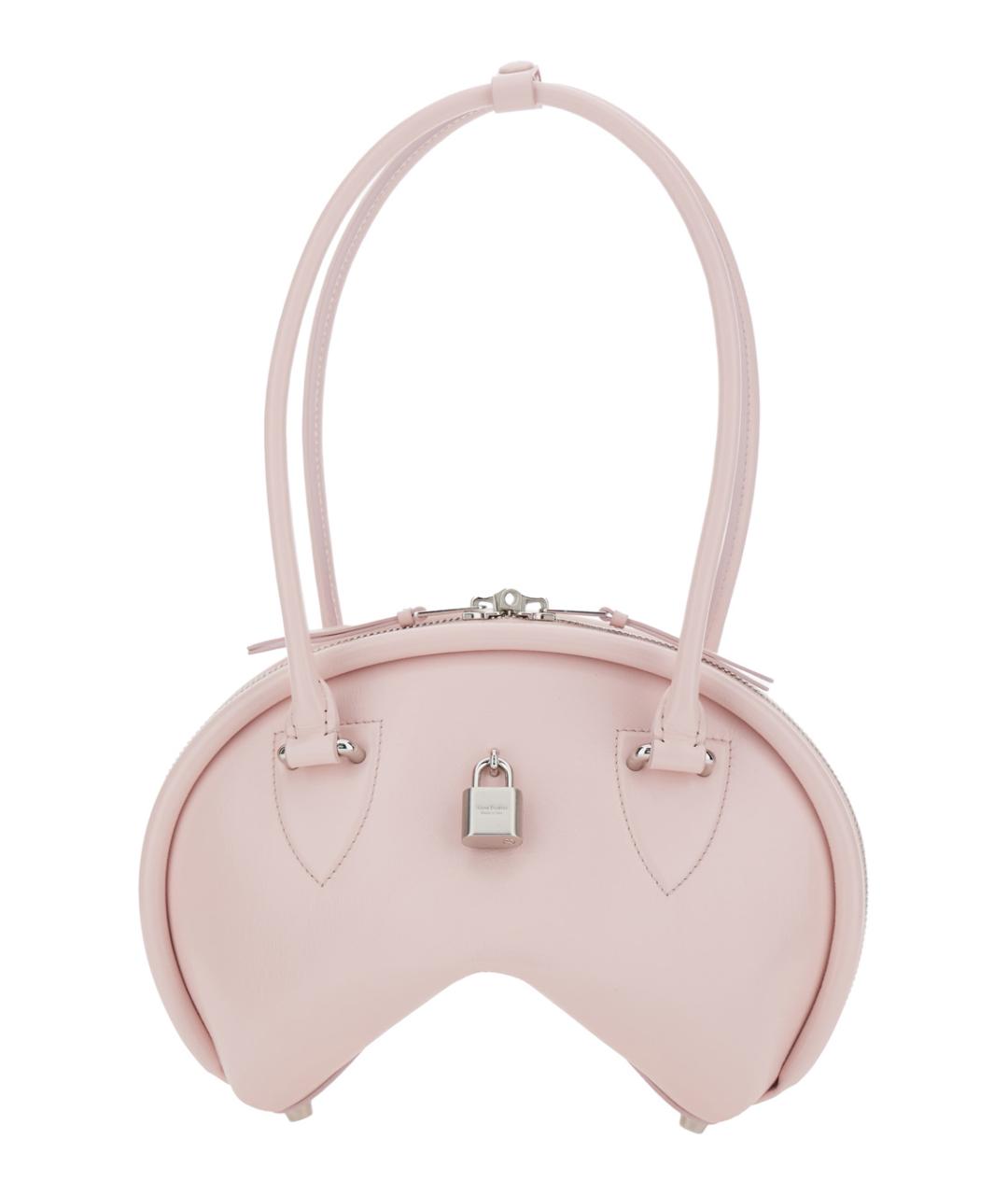 ACNE STUDIOS Розовая кожаная сумка через плечо, фото 2