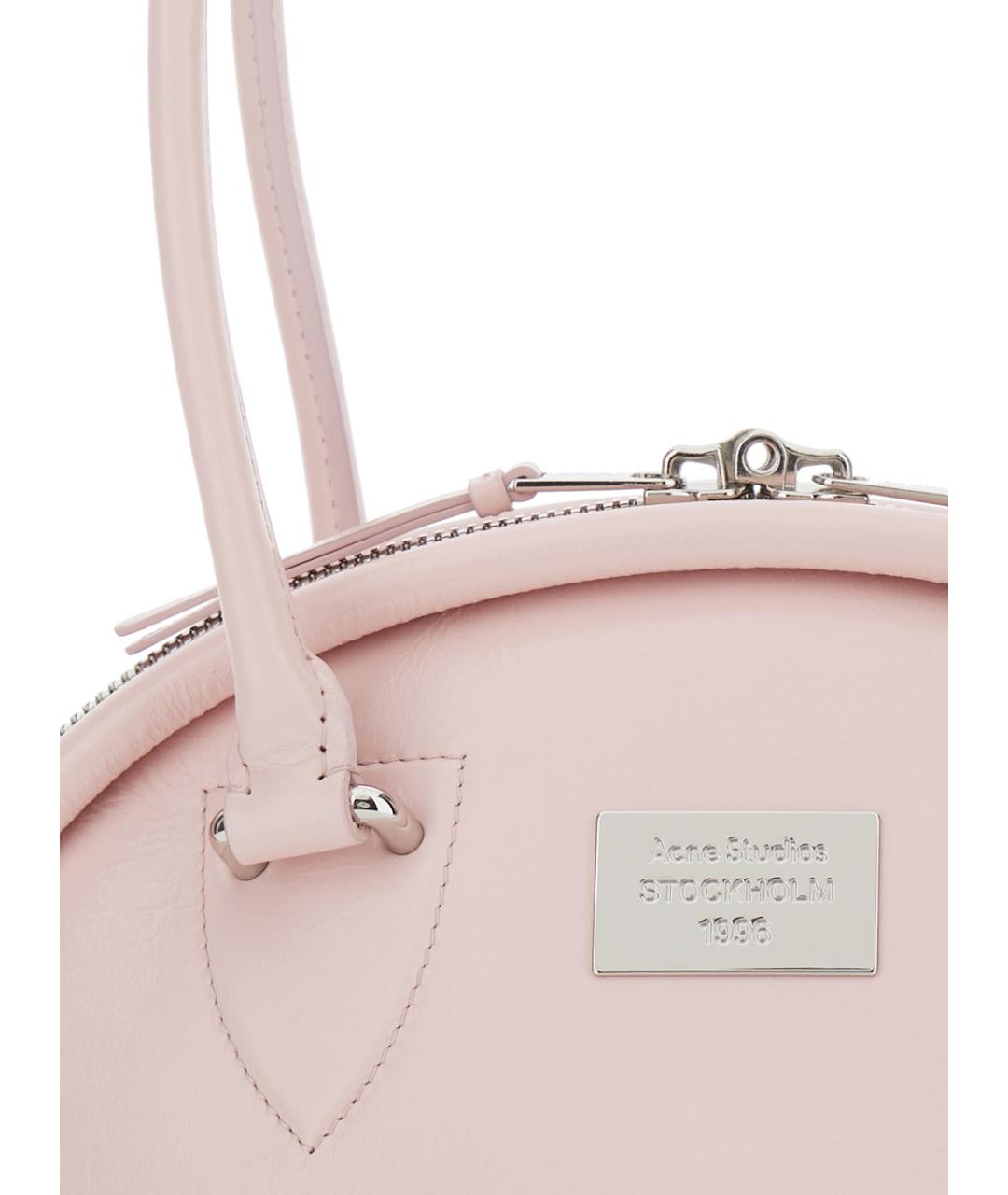 ACNE STUDIOS Розовая кожаная сумка через плечо, фото 3