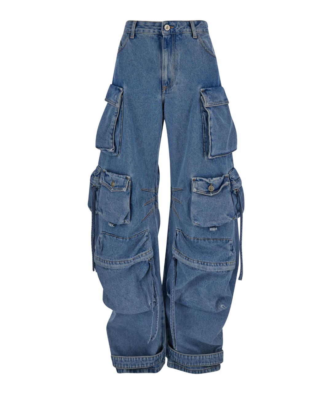 THE ATTICO Синие хлопковые джинсы клеш, фото 1