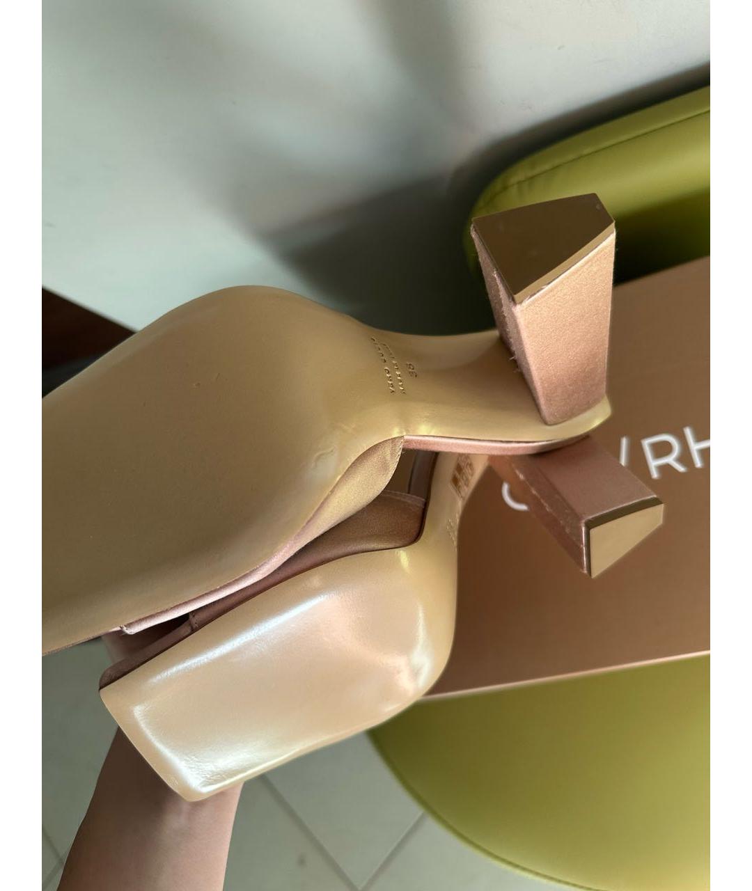 GIABORGHINI Бежевые текстильные мюли, фото 8