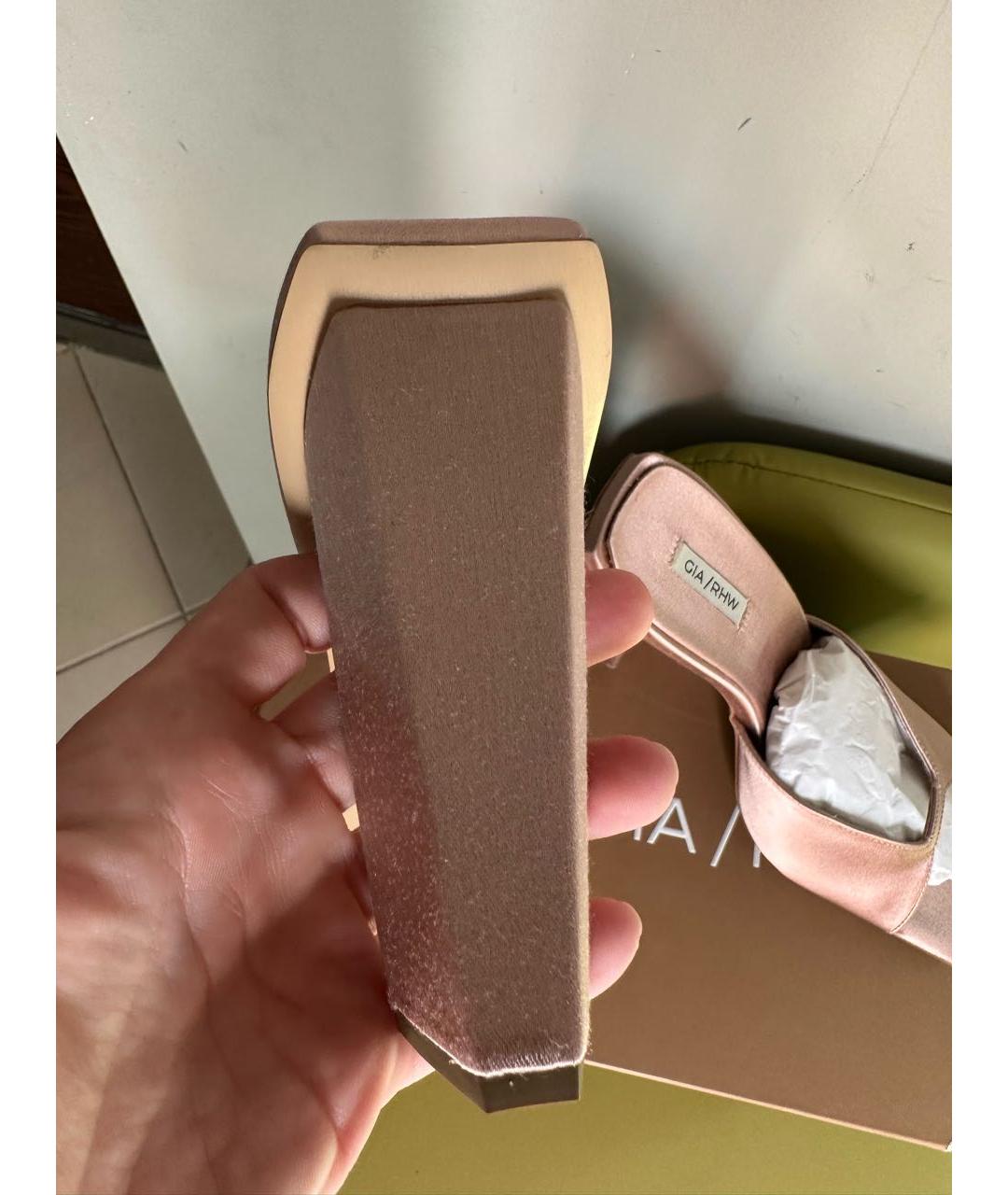 GIABORGHINI Бежевые текстильные мюли, фото 6