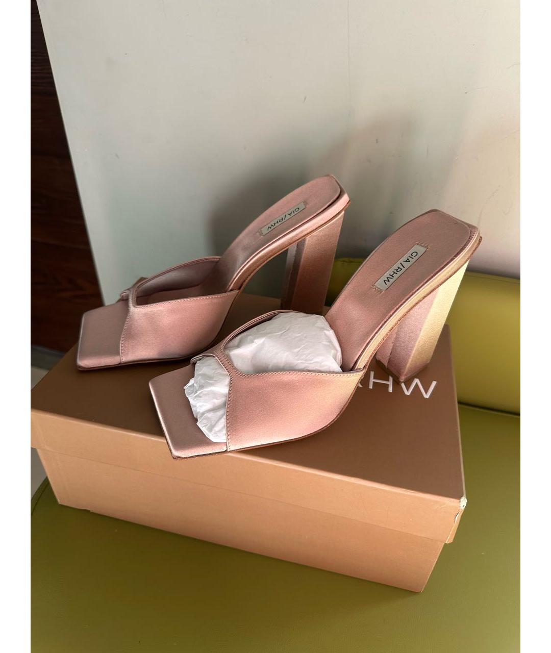 GIABORGHINI Бежевые текстильные мюли, фото 4