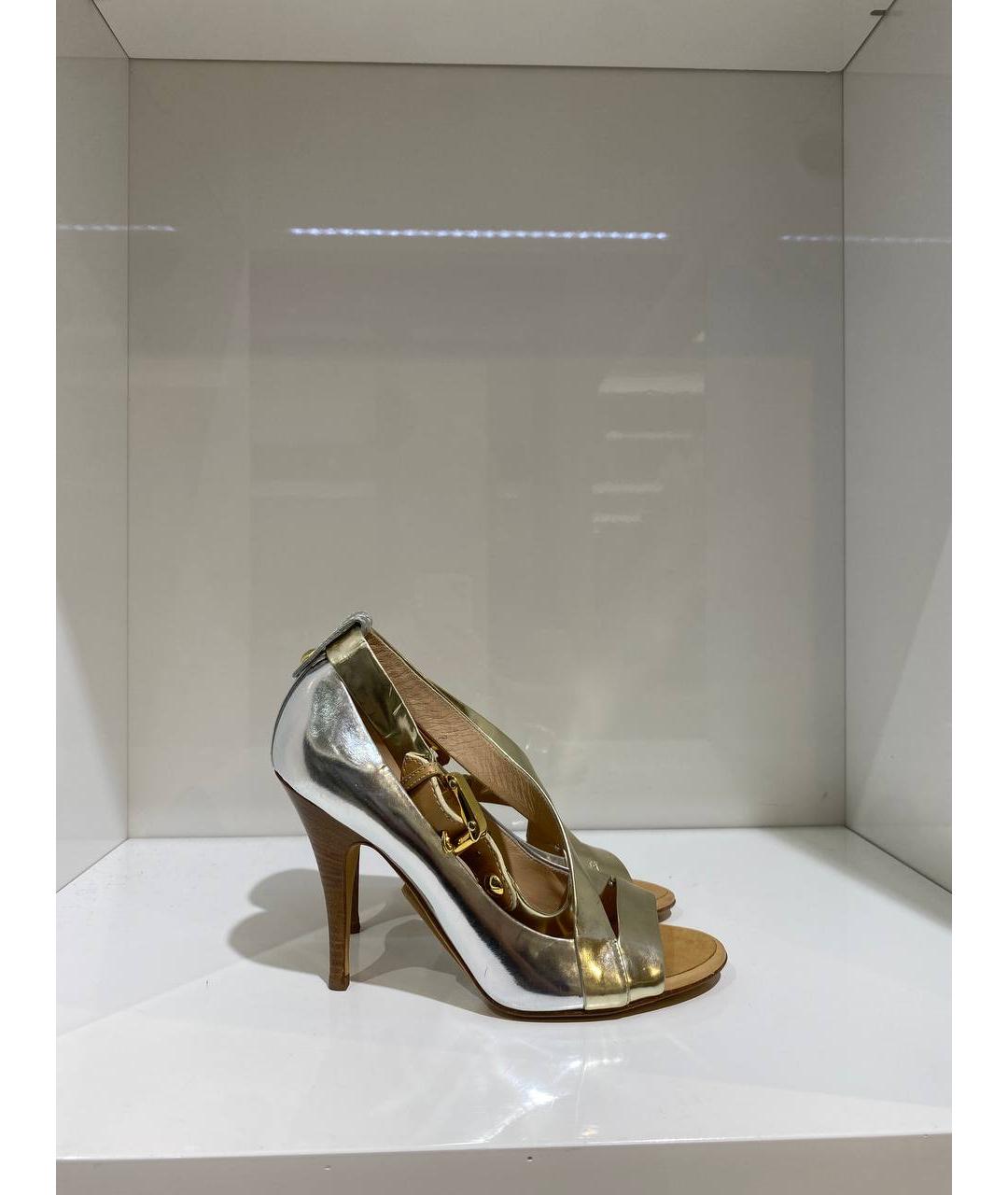 GIUSEPPE ZANOTTI DESIGN Золотые кожаные босоножки, фото 3