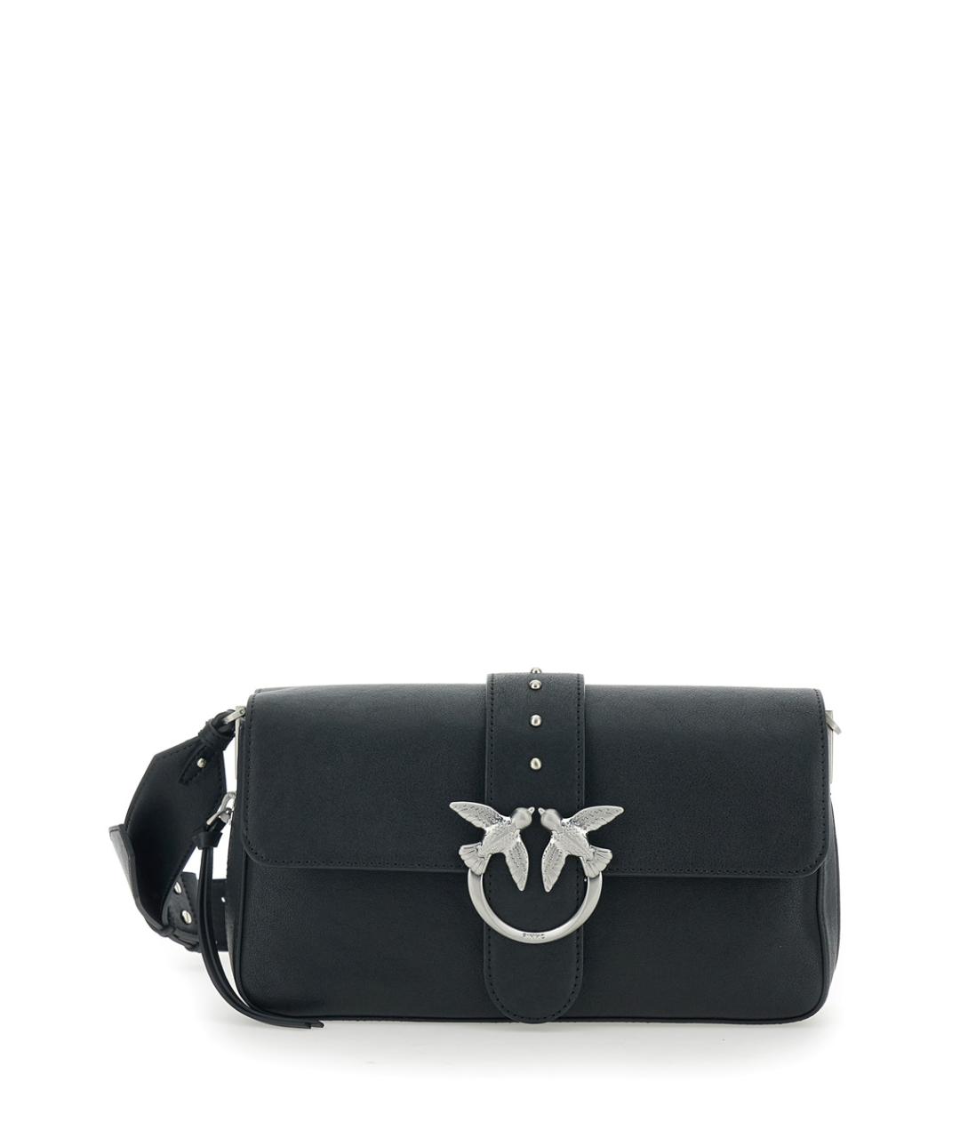 PINKO Черная кожаная сумка через плечо, фото 1