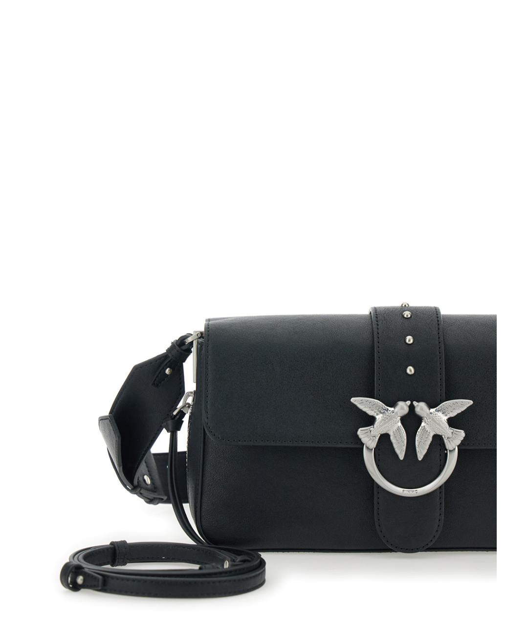 PINKO Черная кожаная сумка через плечо, фото 3