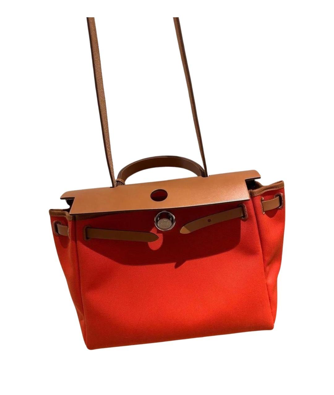 HERMES Красная кожаная сумка с короткими ручками, фото 6