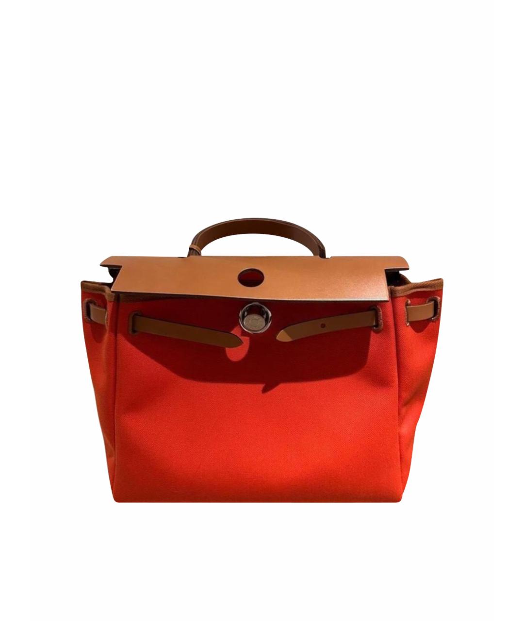 HERMES Красная кожаная сумка с короткими ручками, фото 1