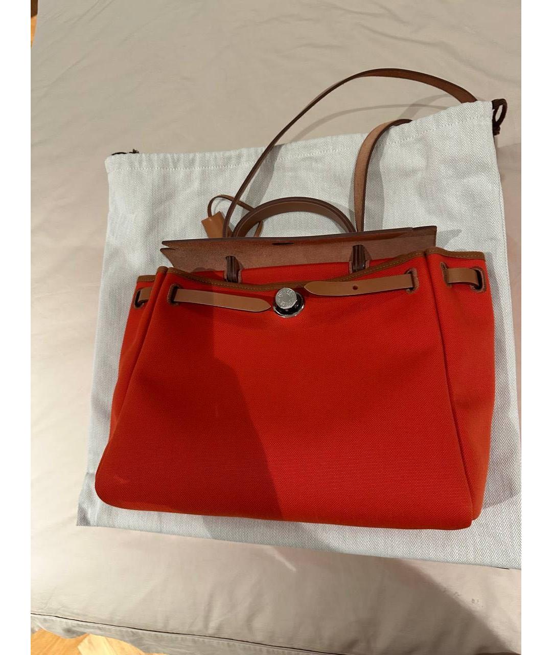 HERMES Красная кожаная сумка с короткими ручками, фото 2