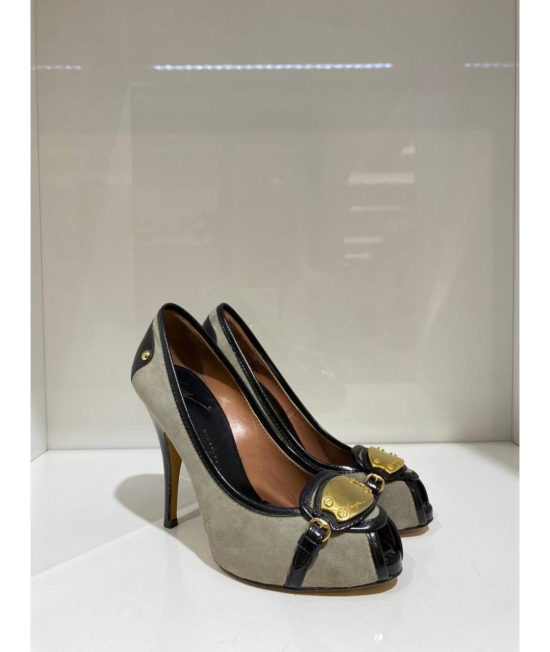 GIUSEPPE ZANOTTI DESIGN Серые кожаные туфли, фото 2