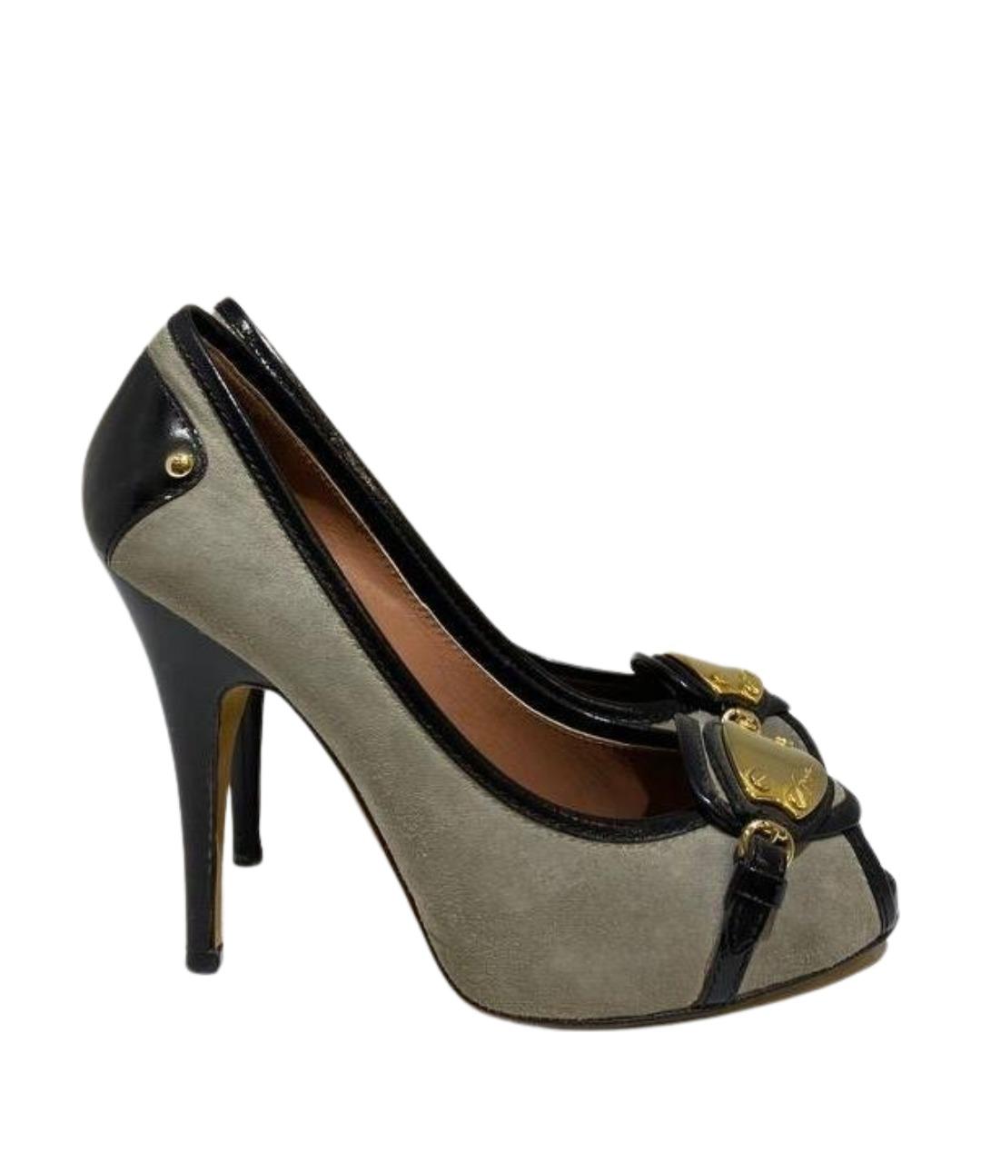 GIUSEPPE ZANOTTI DESIGN Серые кожаные туфли, фото 1