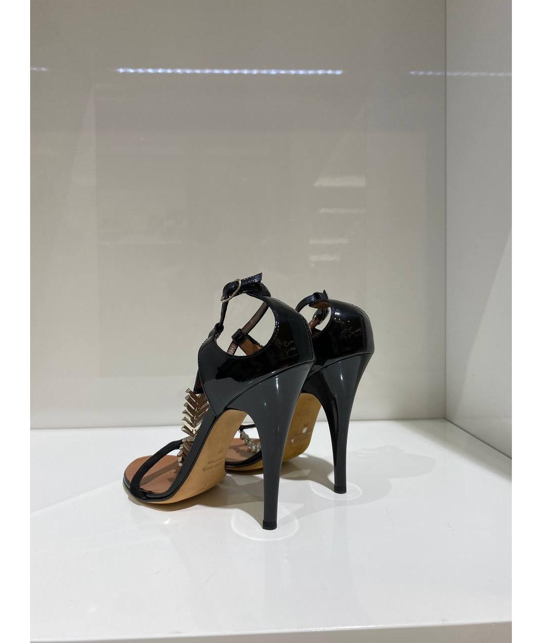 GIUSEPPE ZANOTTI DESIGN Черные кожаные босоножки, фото 3