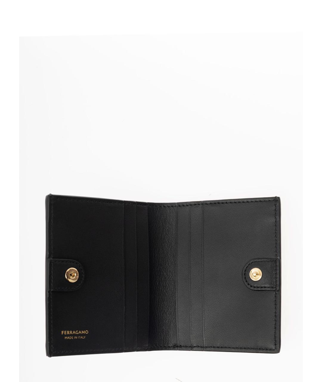 FERRAGAMO Черный кожаный кошелек, фото 3