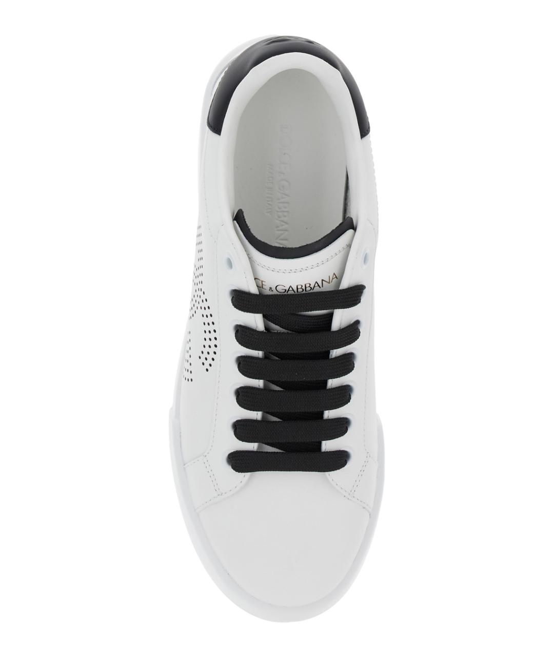 DOLCE&GABBANA Белые кожаные кеды, фото 4