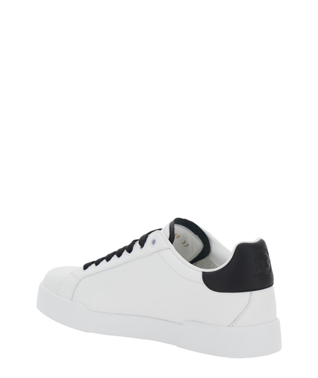 DOLCE&GABBANA Белые кожаные кеды, фото 3