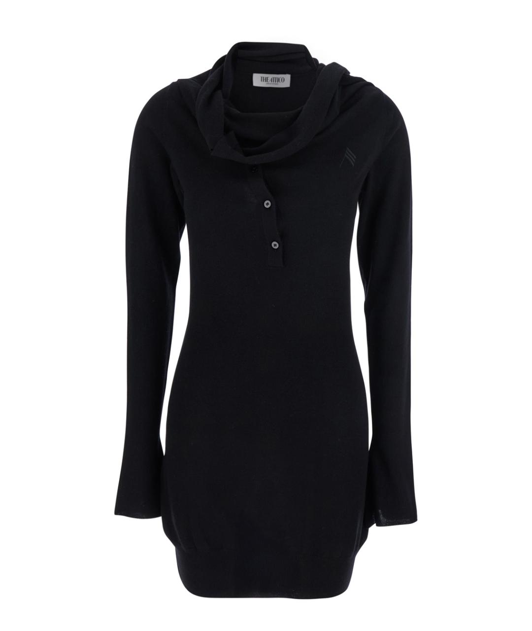 THE ATTICO Черное шерстяное повседневное платье, фото 1