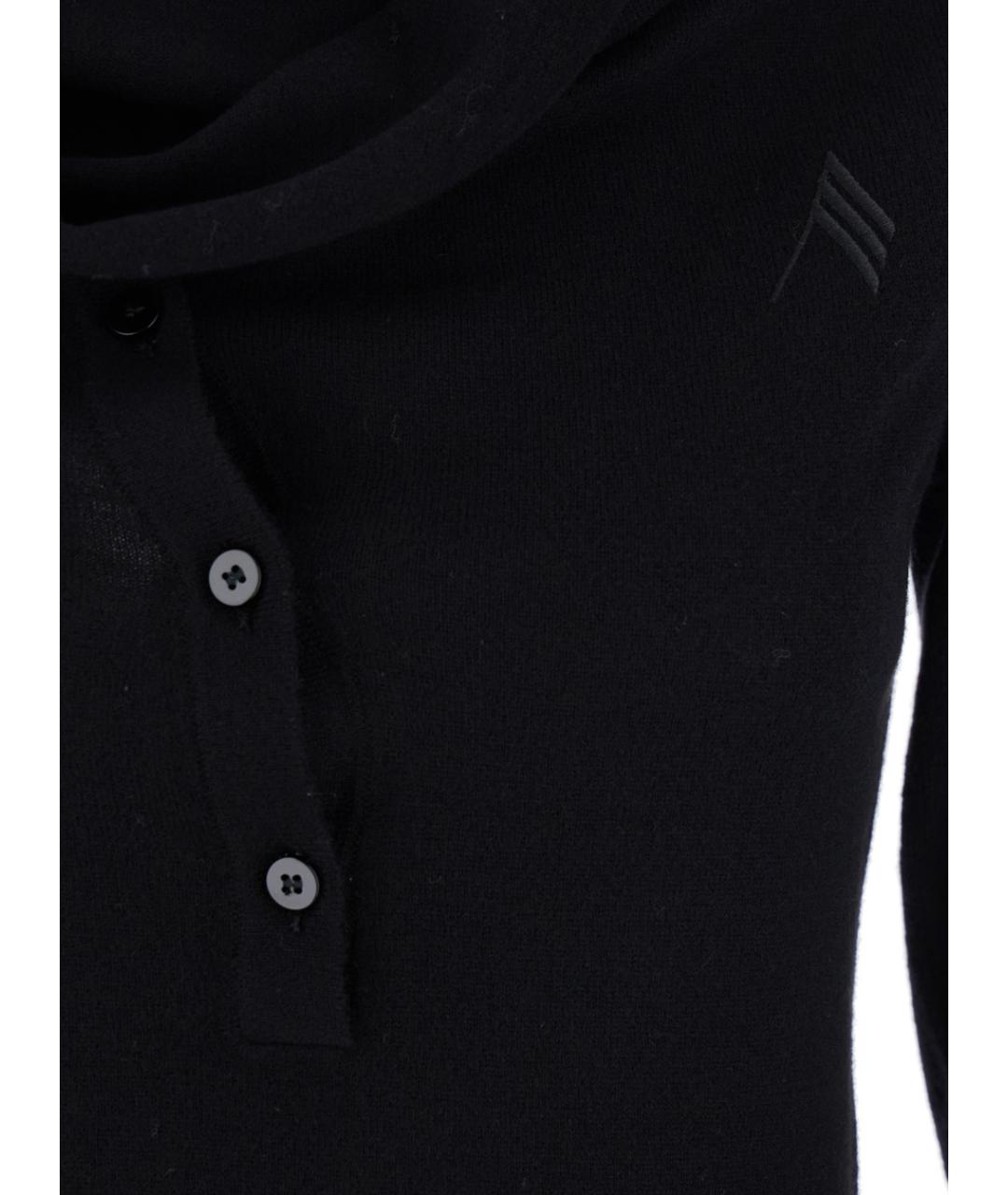 THE ATTICO Черное шерстяное повседневное платье, фото 3