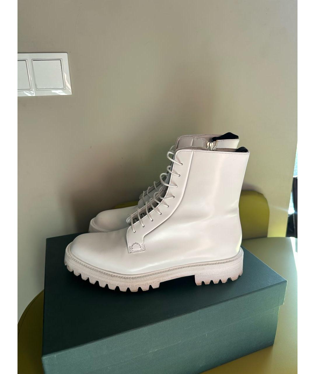 CHURCH'S Белые кожаные ботинки, фото 9