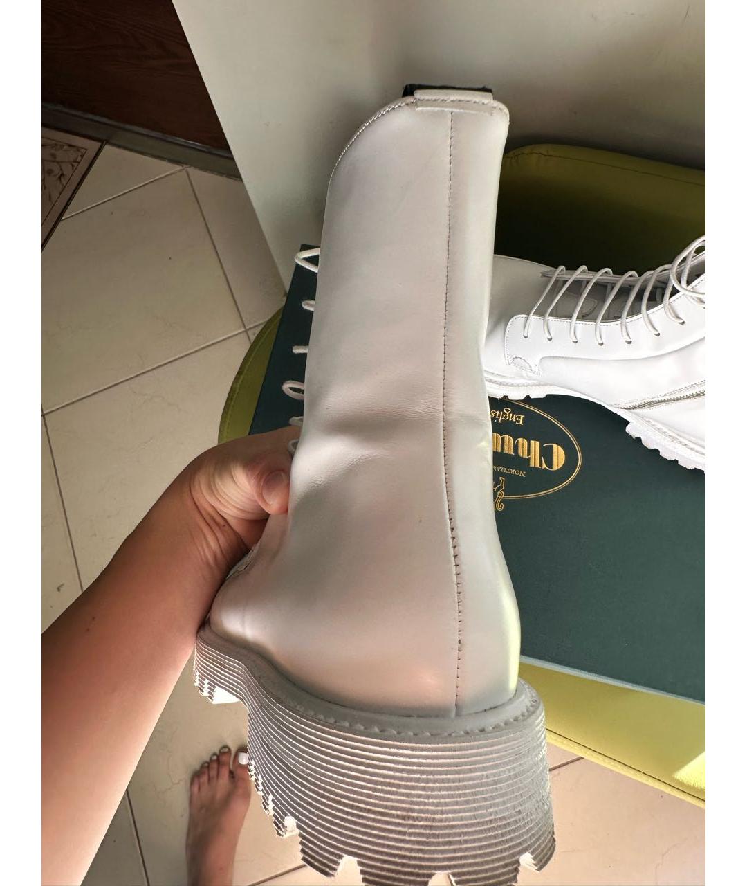 CHURCH'S Белые кожаные ботинки, фото 5