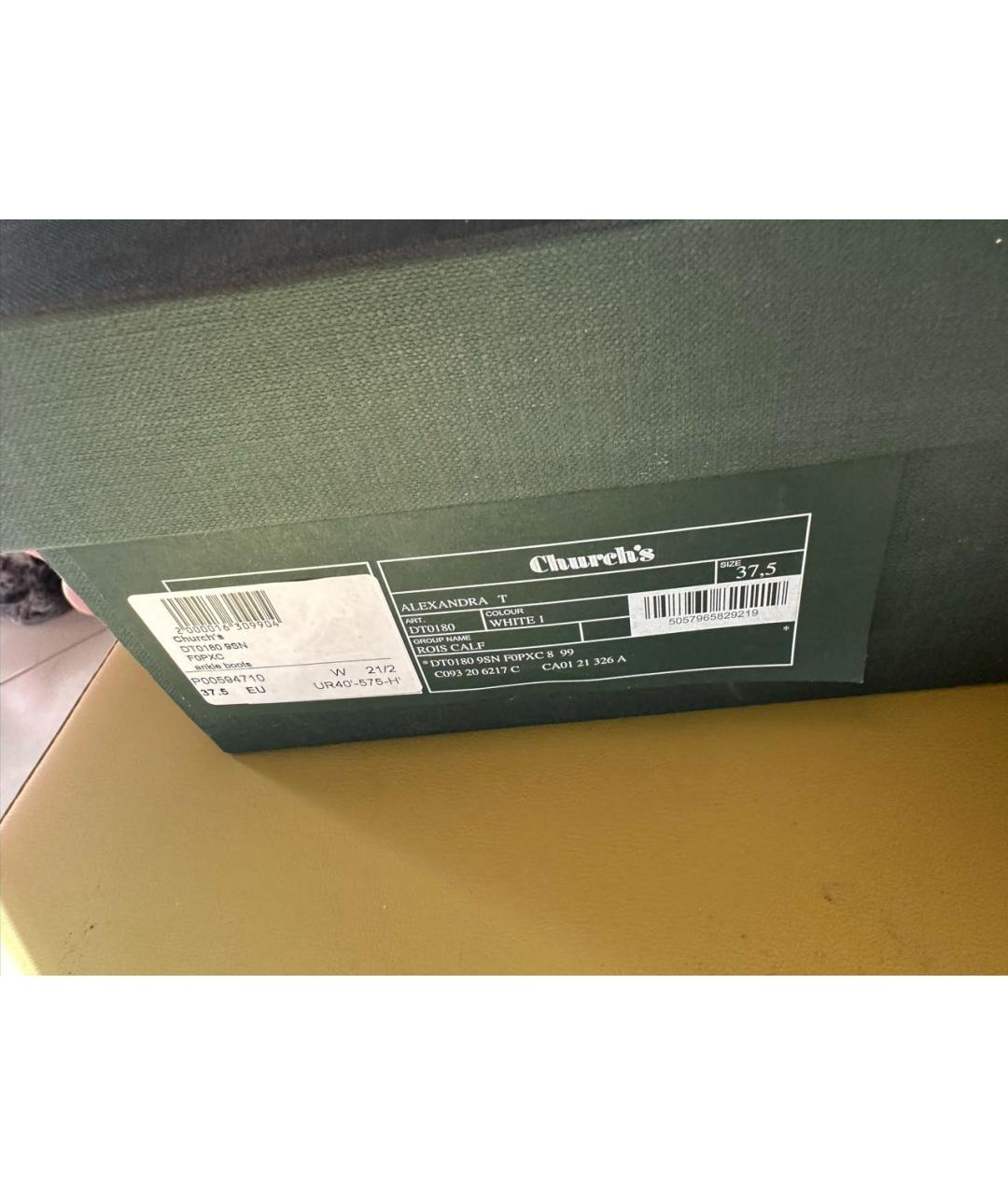 CHURCH'S Белые кожаные ботинки, фото 8