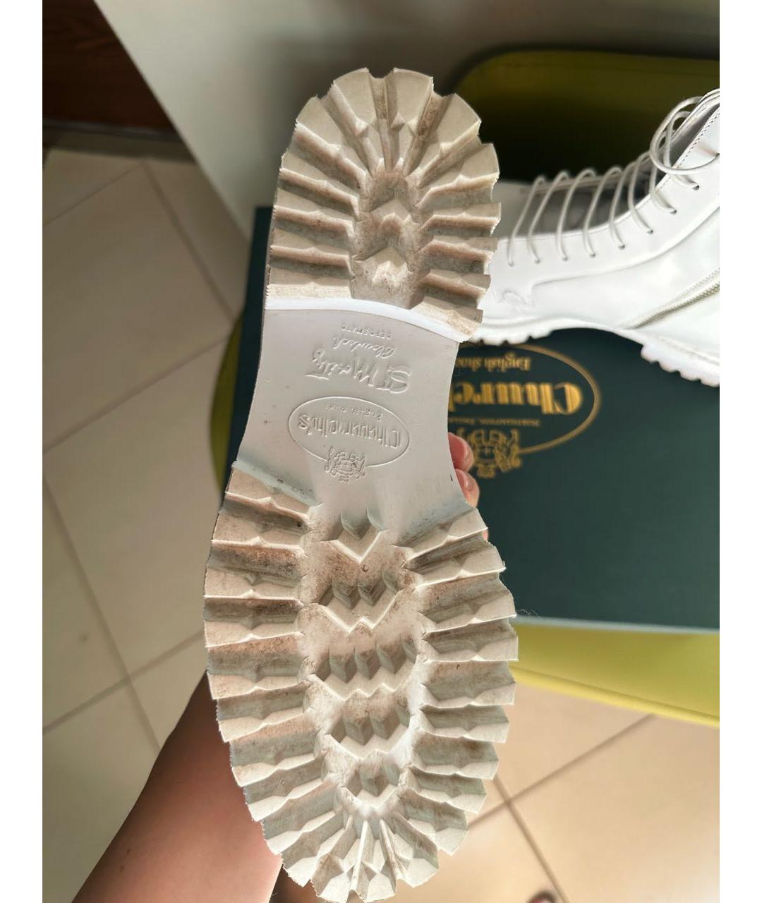 CHURCH'S Белые кожаные ботинки, фото 4