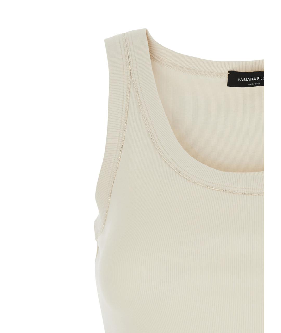 FABIANA FILIPPI Белая хлопковая майка, фото 3