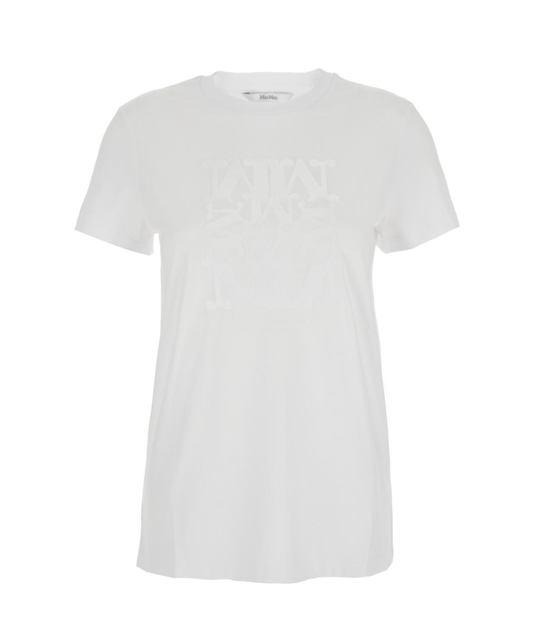 MAX MARA Белая хлопковая футболка, фото 1